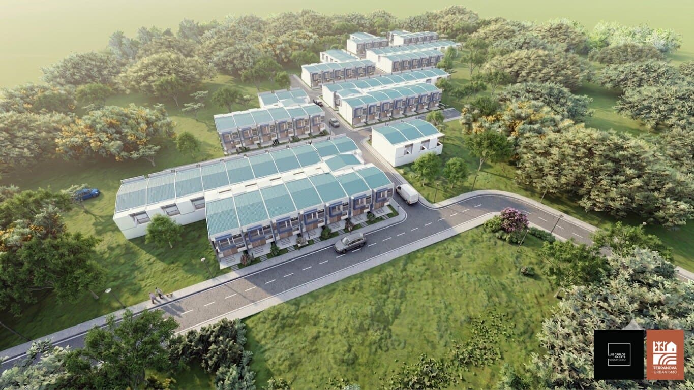 Vista aérea del conjunto. Render del proyecto Terranova.
