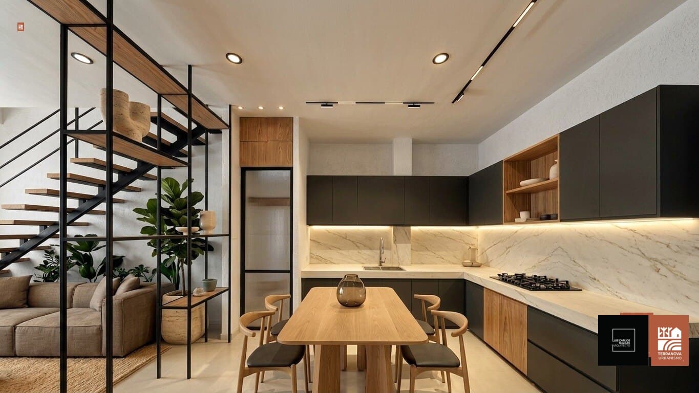 Cocina y comedor de la casa modelo