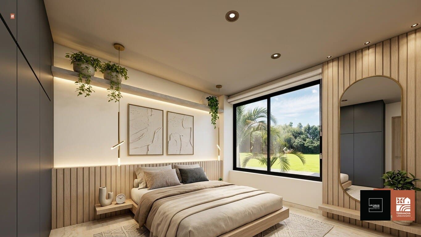 Habitación. Render del proyecto Terranova.